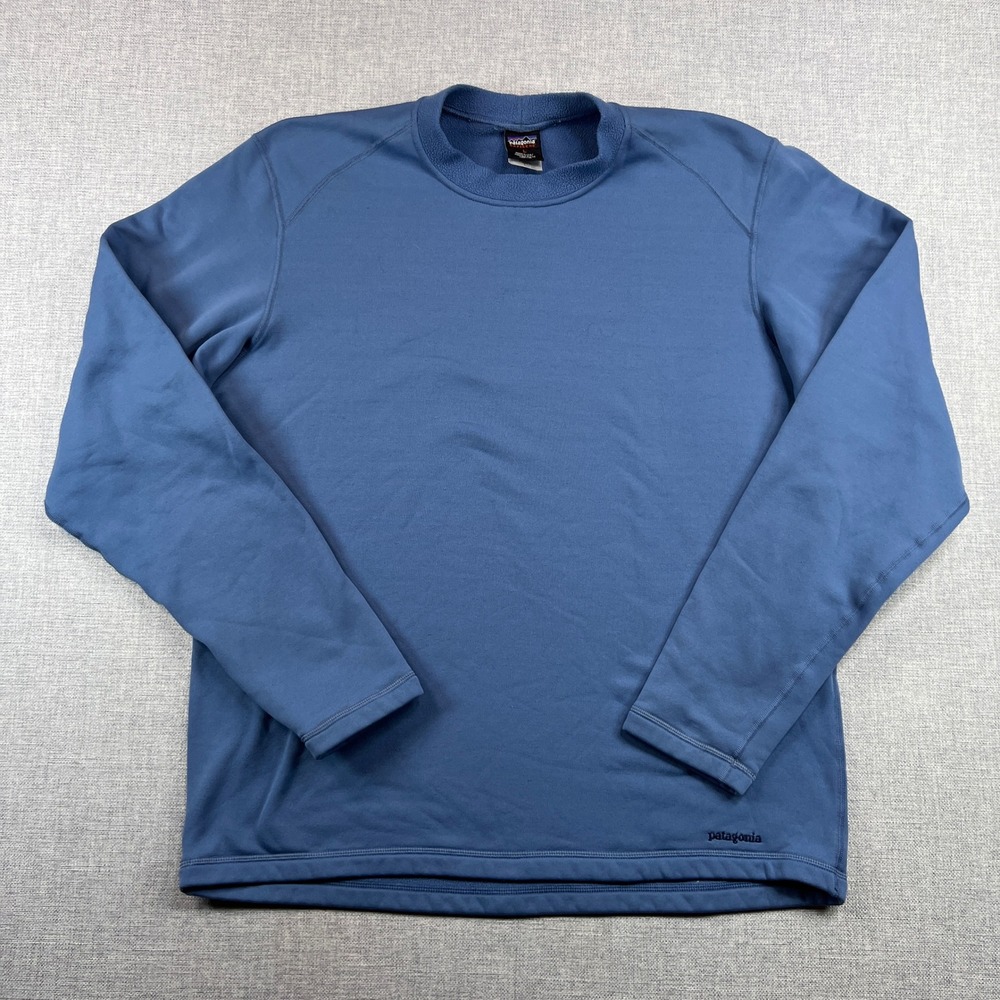 VTG Y2K Patagonia Capilene Expedition Weight Top Men Large Blue Outdoor USA Gorp